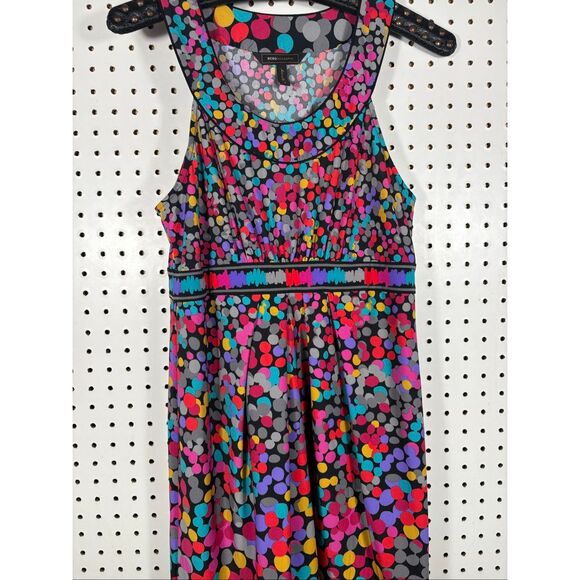 BCBG MaxAzria Dress Women Halter Knee Length Multi Color Polka Dot Stretch size - Picture 4 of 8